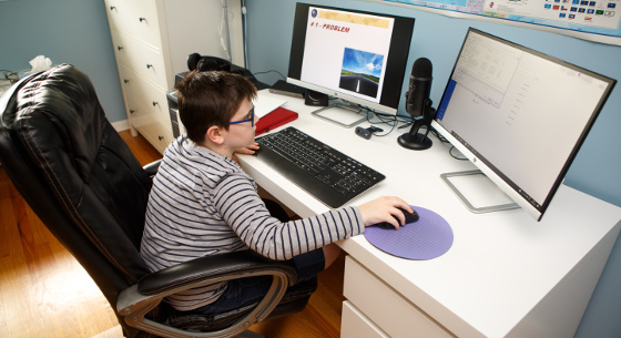 Davidson Academy Online student working