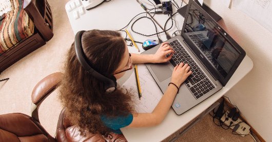 Student on a laptop