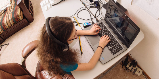 Student on a laptop