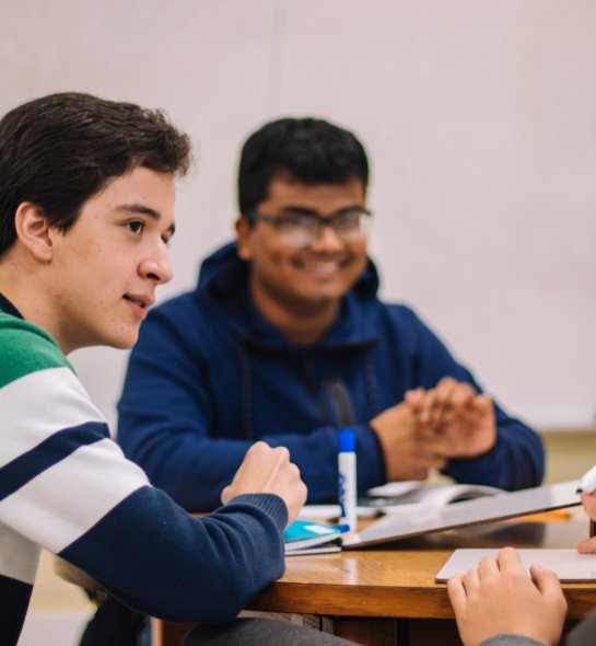 students working together in class