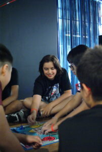 Students playing games